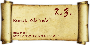 Kunst Zénó névjegykártya